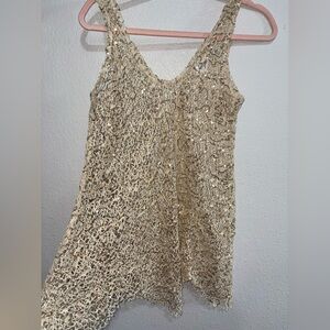 Elegant Gold Sequin Tank Top